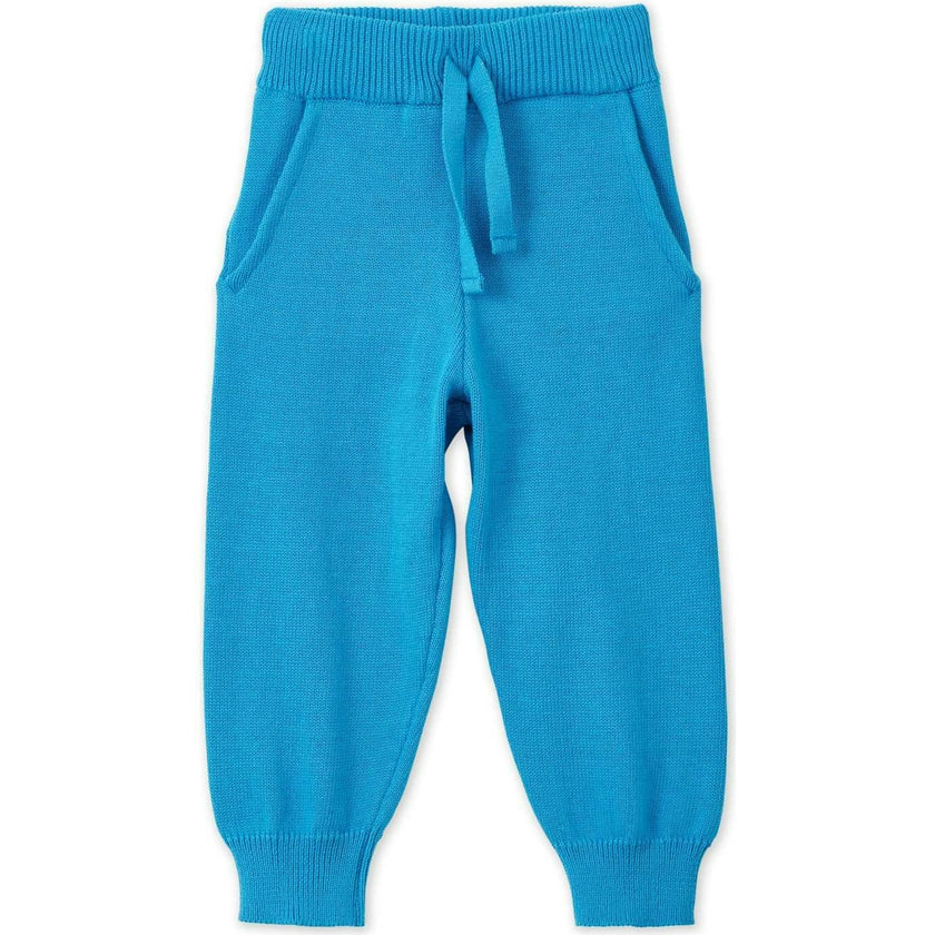 Organic Cotton Knit Joggers, Blue