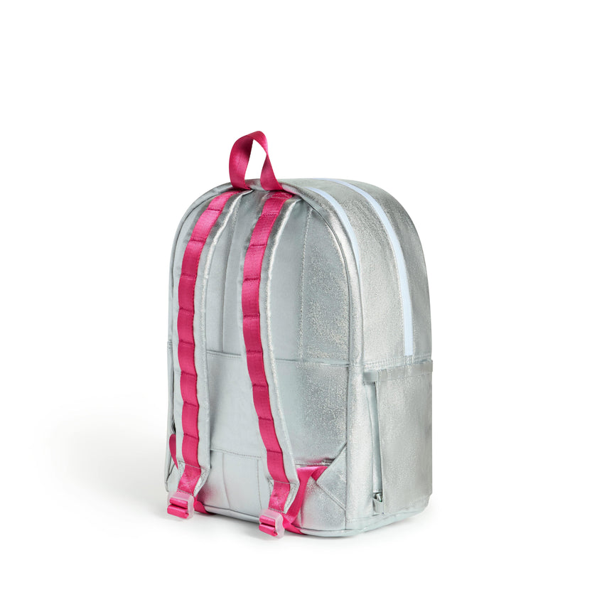 Kane Double Pocket Backpack, Metallic Happy Fuzzy Hearts