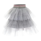 Gray Ruffle Tulle Skirt