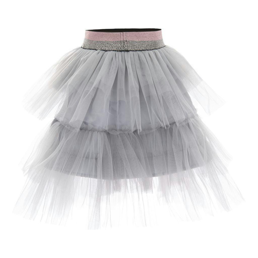 Gray Ruffle Tulle Skirt