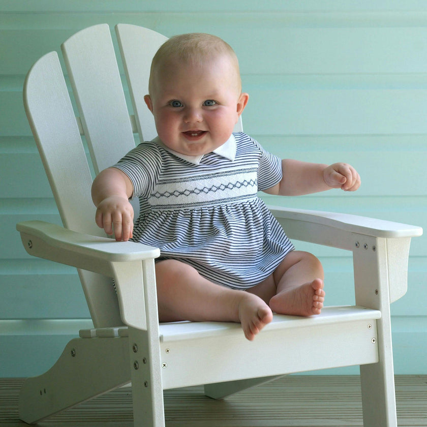 Pima Stripe Smocked Bubble