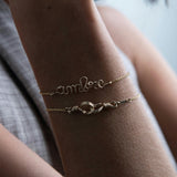 Women's Personalized Rope Chain Bracelet, 14k yellow gold-filled