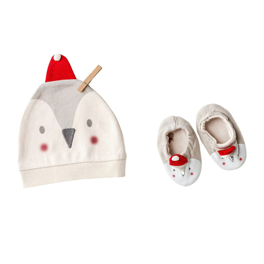 Graphic Booties & Hat