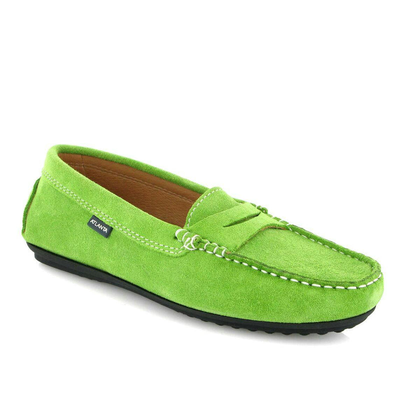 City Walker Moccasins, Green Suede