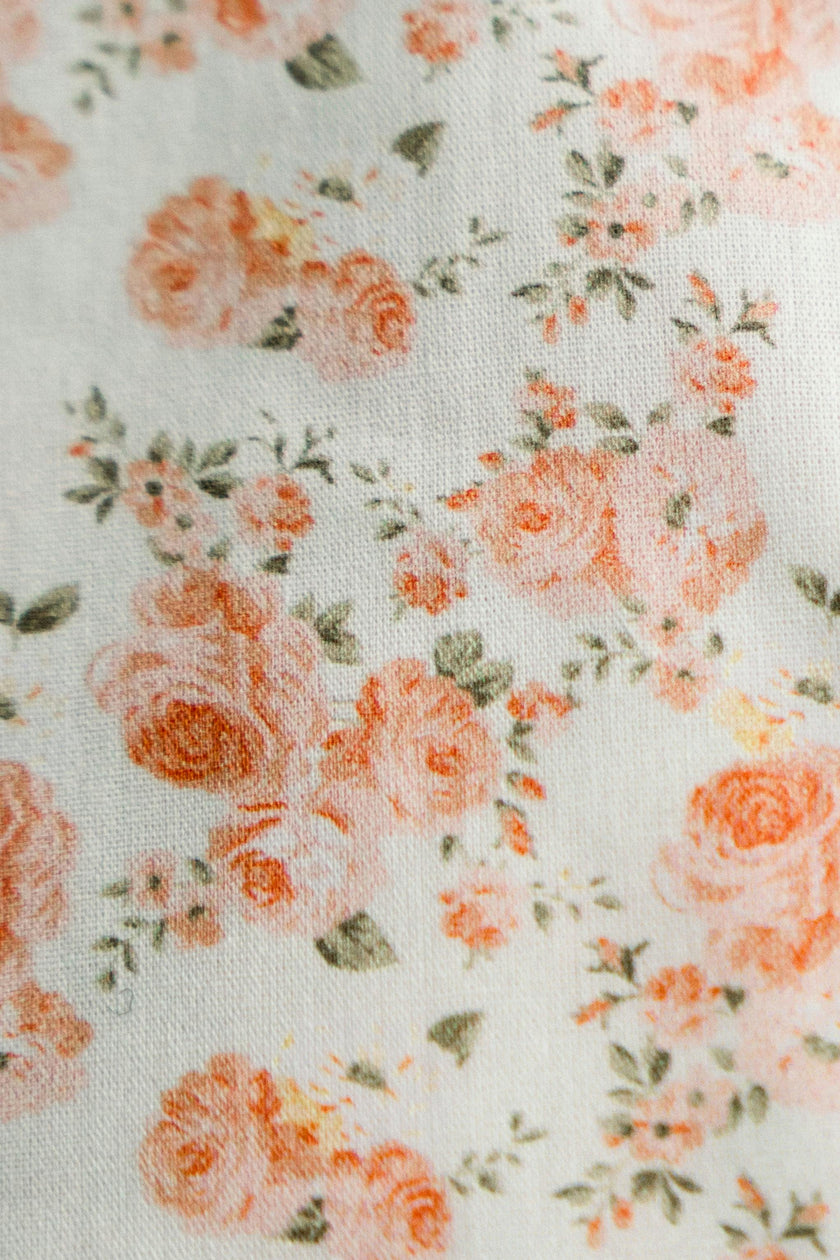 Coral Petal Blooms Timeless Floral Ruffle Zipper Pouch