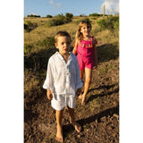 La Plage Boy's Drawstring Short White, White