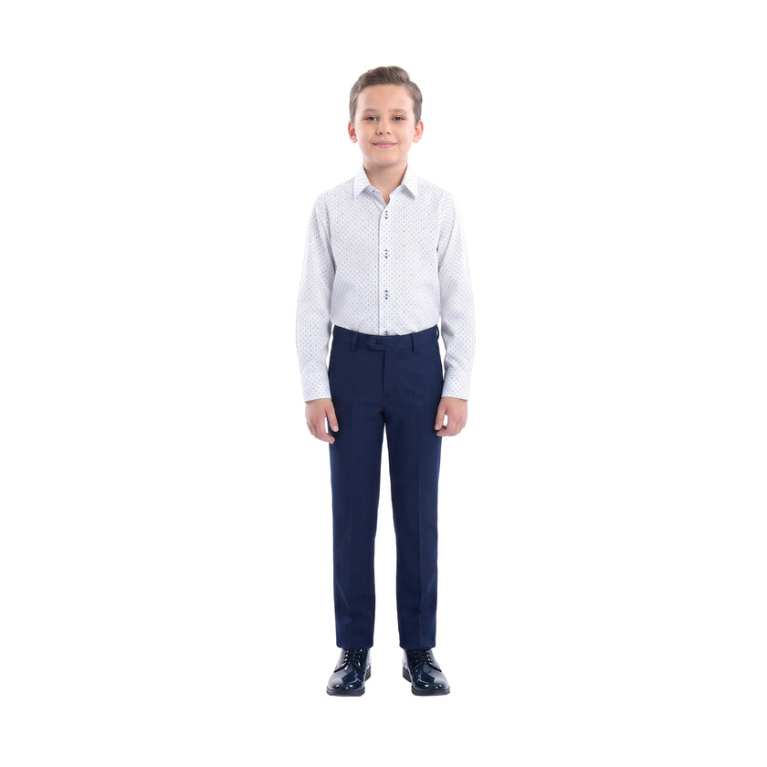 White Circle Print Dress Shirt