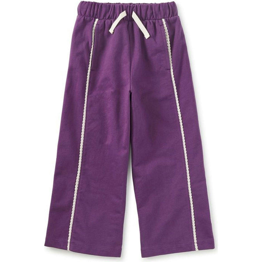 Lace Trim Track Pants, Purple