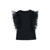Black Tulle Frill T-Shirt