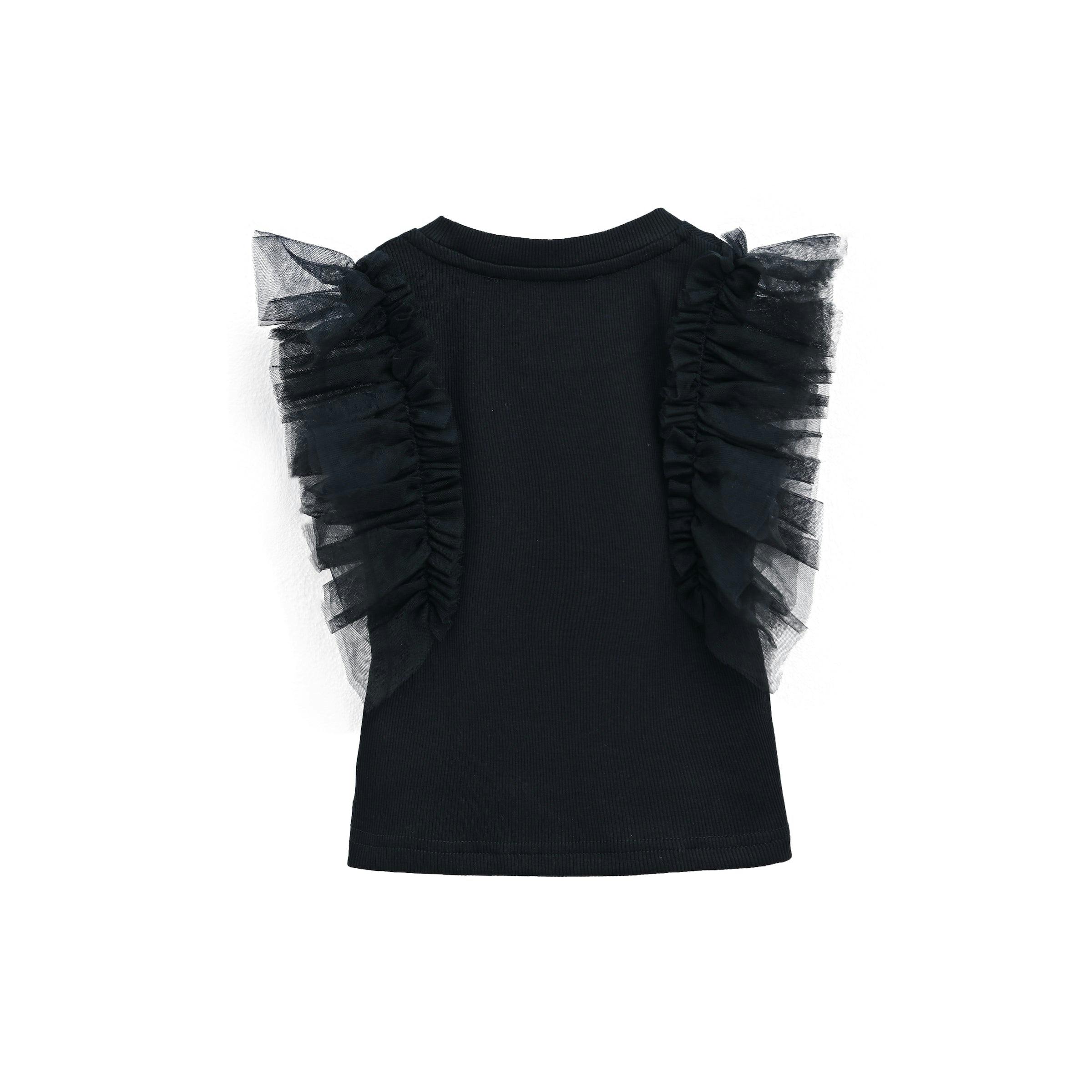 Black Tulle Frill T-Shirt