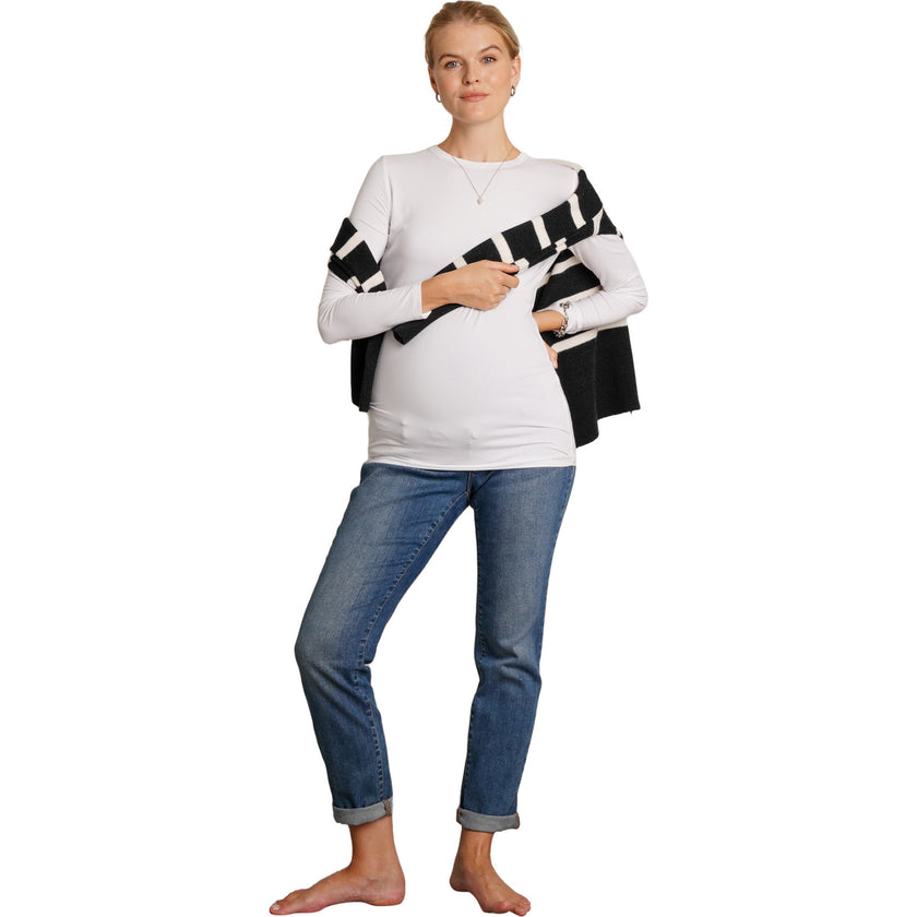 Liv Long Sleeve Crew Neck Maternity Tee