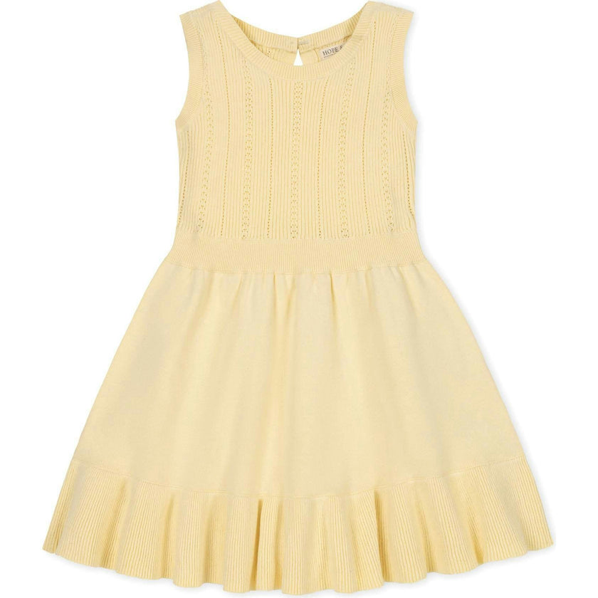 Organic Flounce Hem Tank Sweater Dress, Yellow