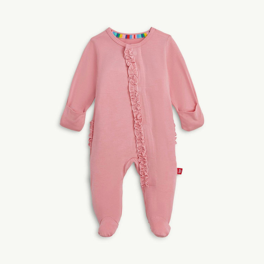 Magnetic Footie with Ruffles TICKLED PINK