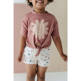 Girl's Tie Front Shirt Heart in Toffee