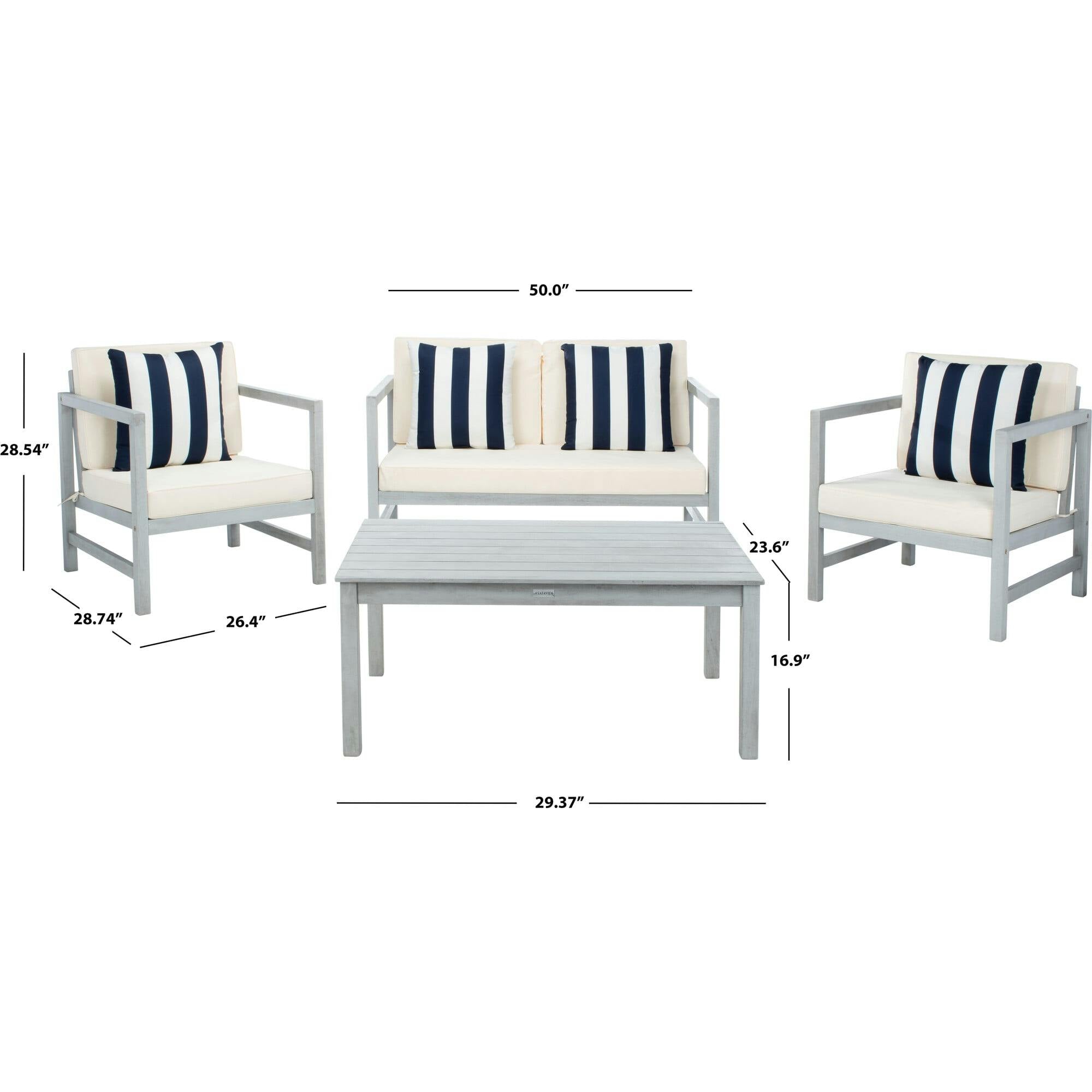 Montez 4-Piece Outdoor Set with Accent Pillows