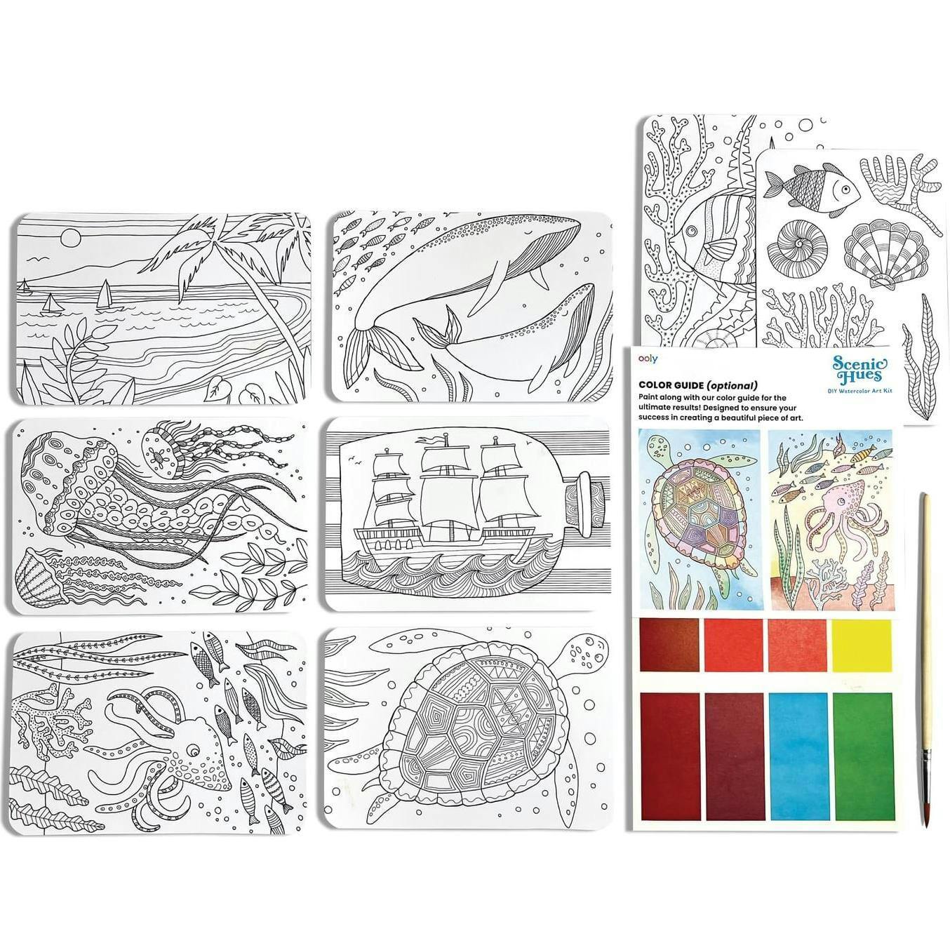 Scenic Hues DIY Watercolor Art Kit - Ocean Paradise