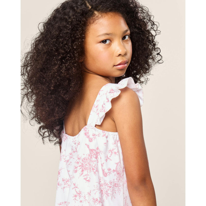 Girl's Twill Clara Short Set in Pink Timeless Toile