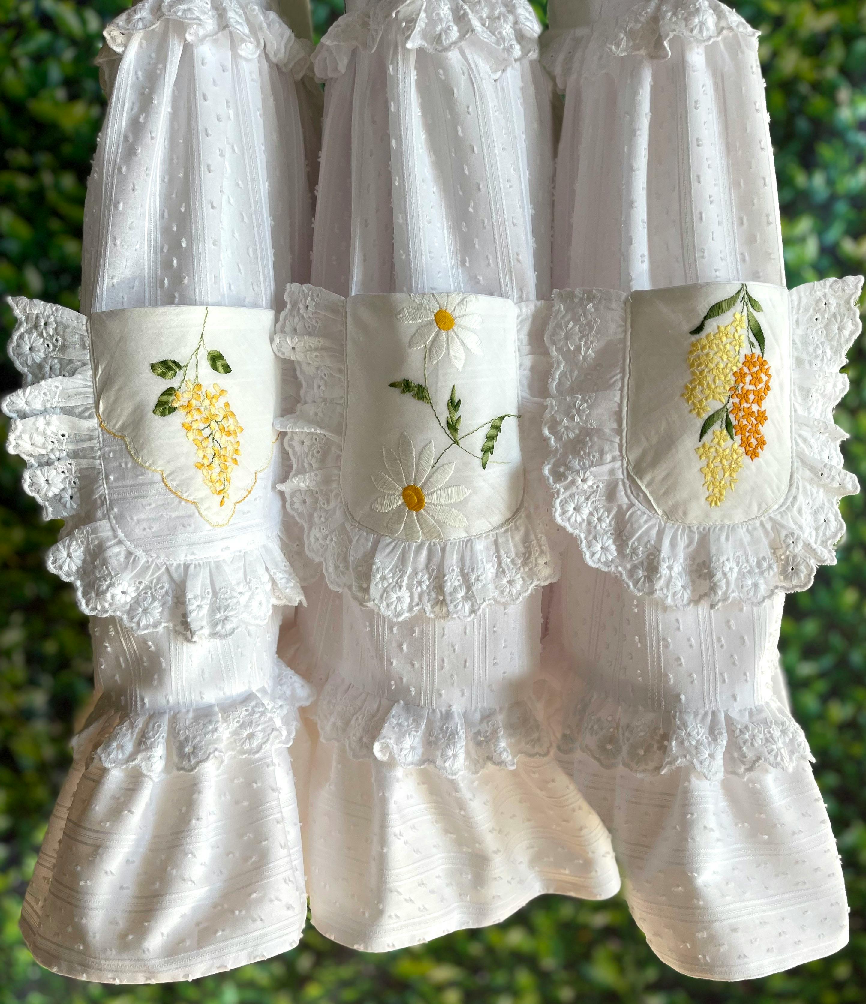 8y Heirloom Handkerchief Dress in Provençal Sunflowers & Daisies