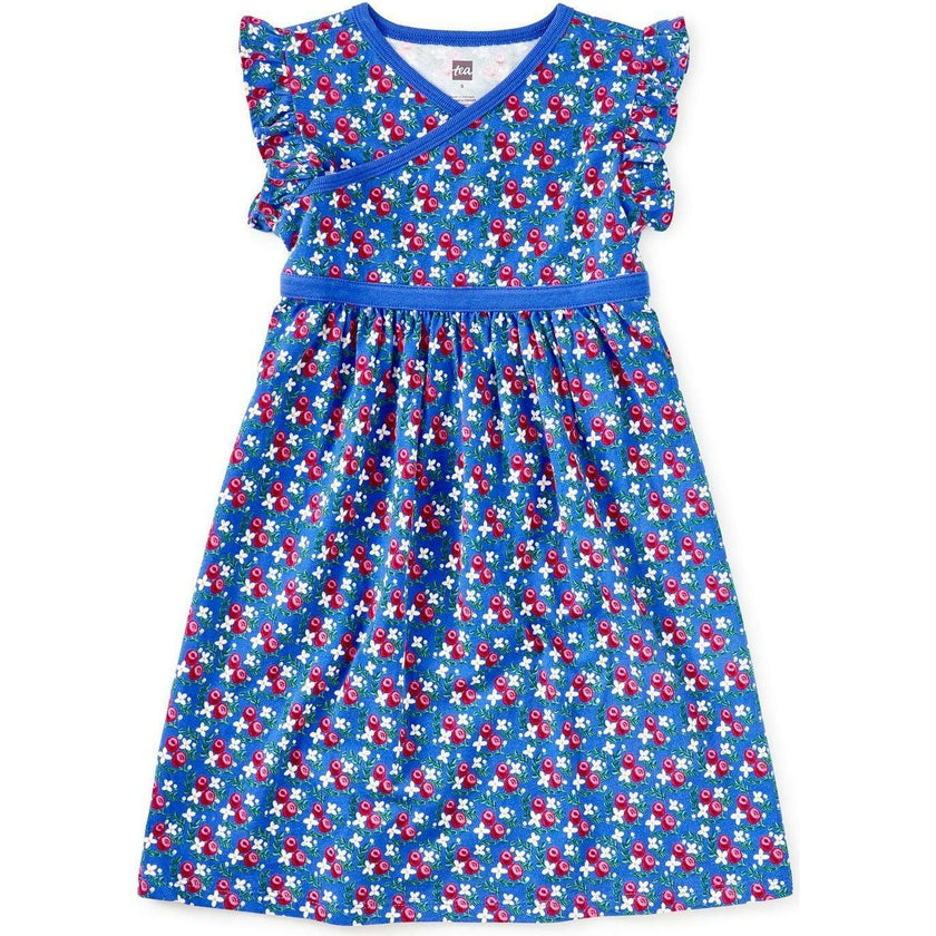 Wrap Neck Dress, Blue