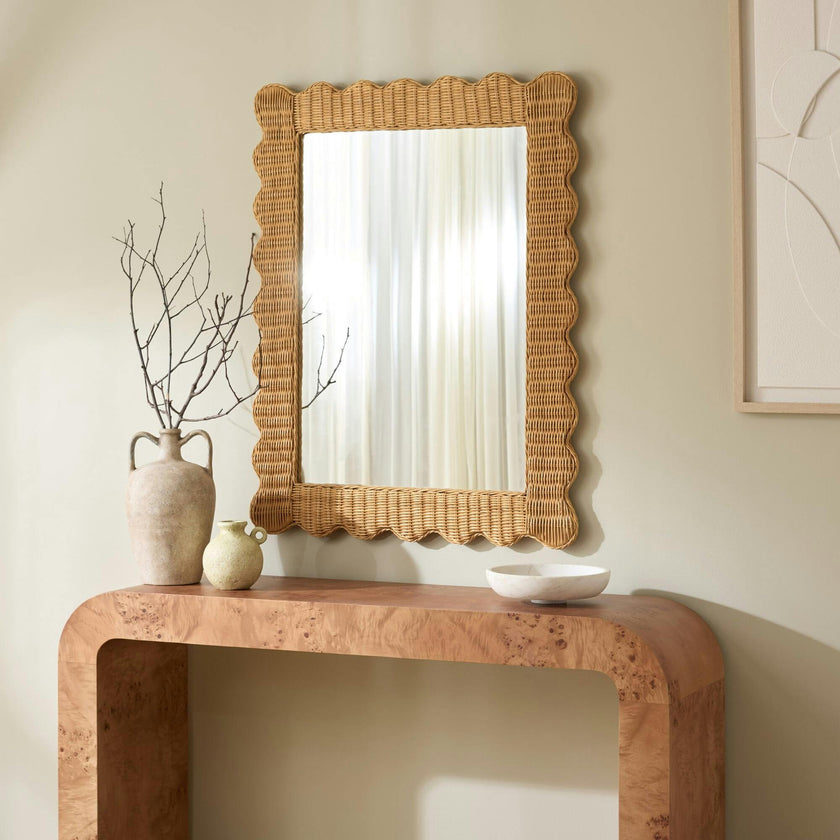 Glendetta Rattan 40" Rectangle Mirror