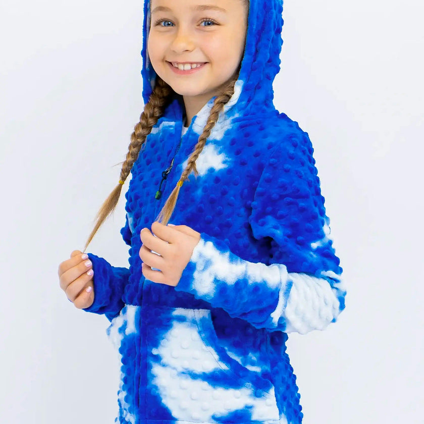 Minky Bubble Zip Hoodie - Tie Dye