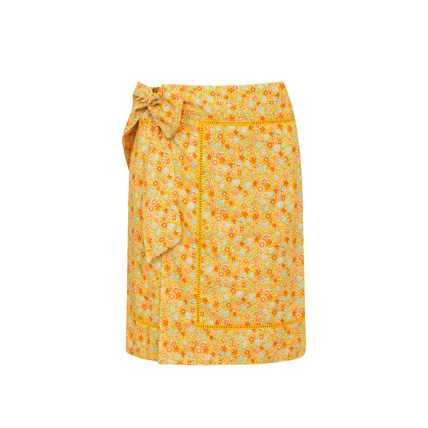 women's marigold floral pareo