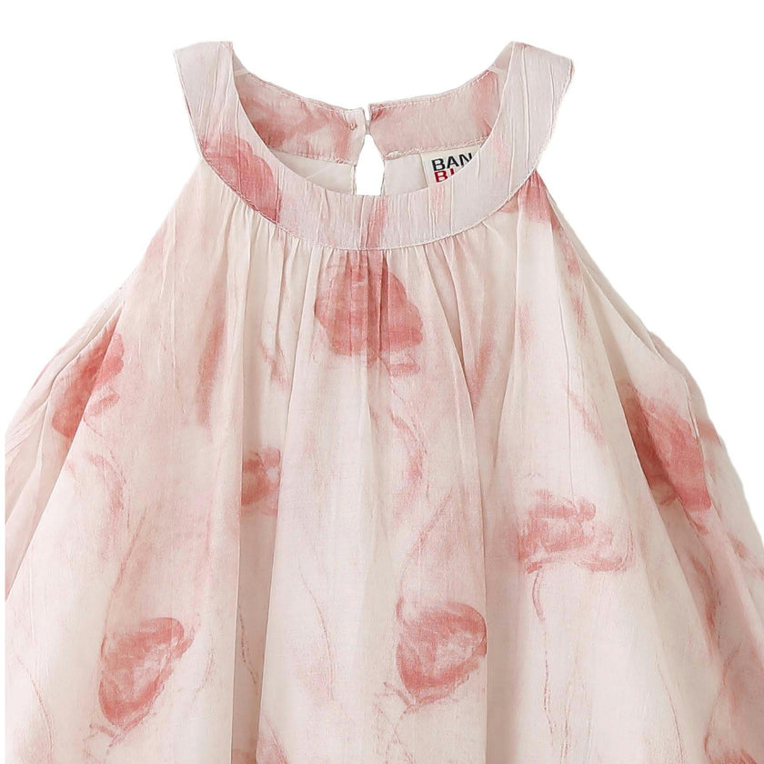 Pink Floral Balloon Dress