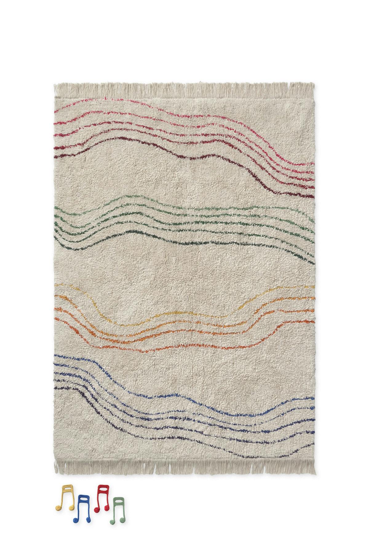 Washable Play Rug Musical Notes Colors