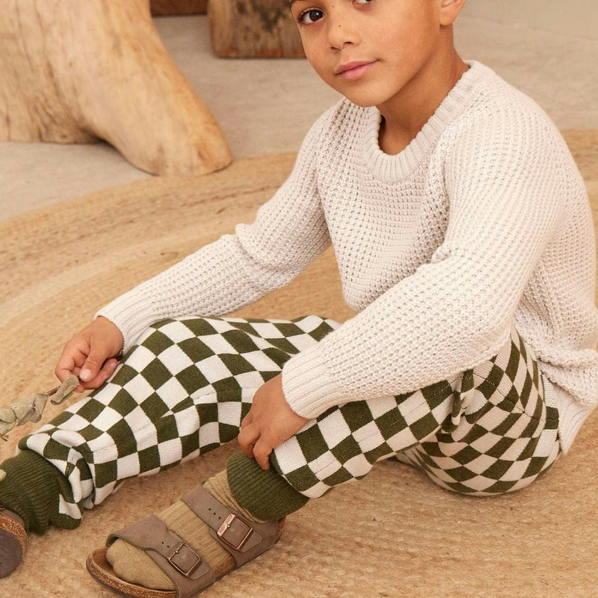 Waffle Knit Jumper | Chalk