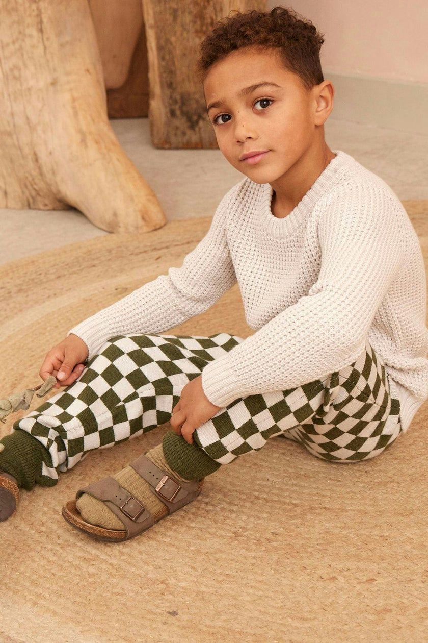 Waffle Knit Jumper | Chalk