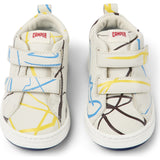 Runner Four Twins 2-Velcro Strap Leather Sneakers, White