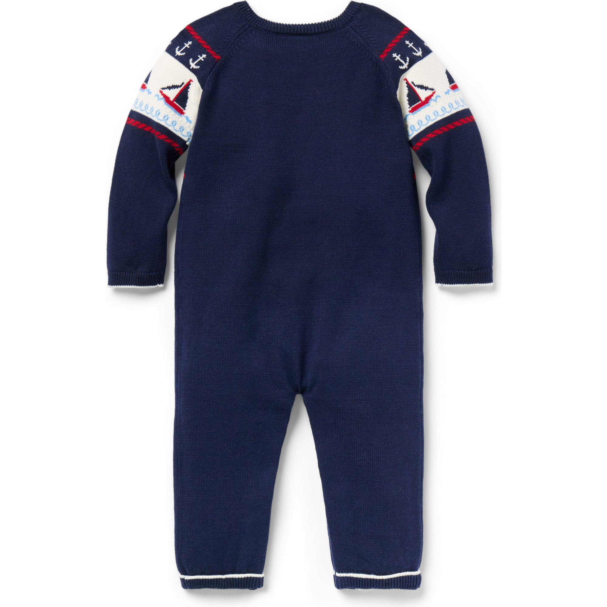 Baby Sailboat Sweater One-Piece, Blue