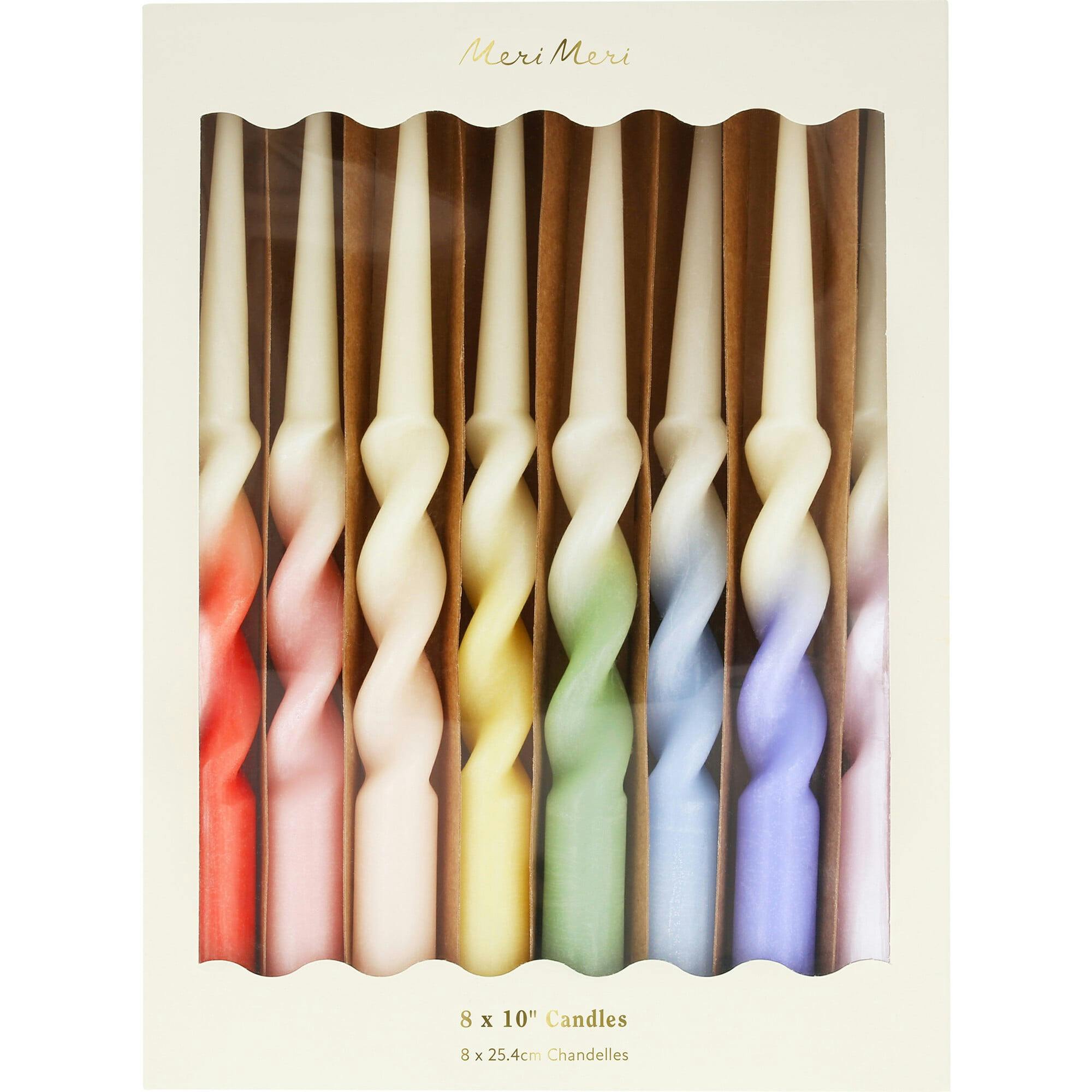 Rainbow Twisted Table Candles