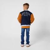 Navy & Burnt Orange Teddy Jacket
