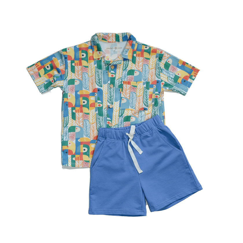 Cory baby's & kids' short sleeves button down collar shirt