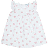 Pink Heart Print Scoop Neck Dress