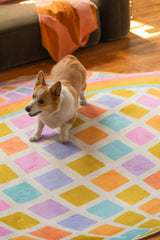 Disco Planet Checkered Rug by Darra Sargent