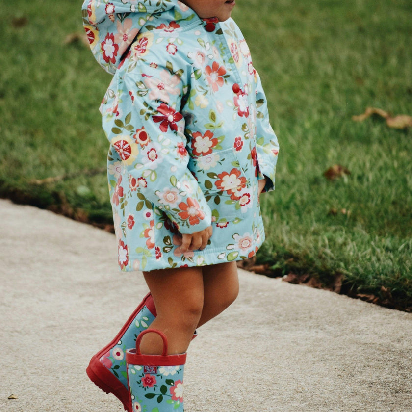 Blue Floral Raincoat