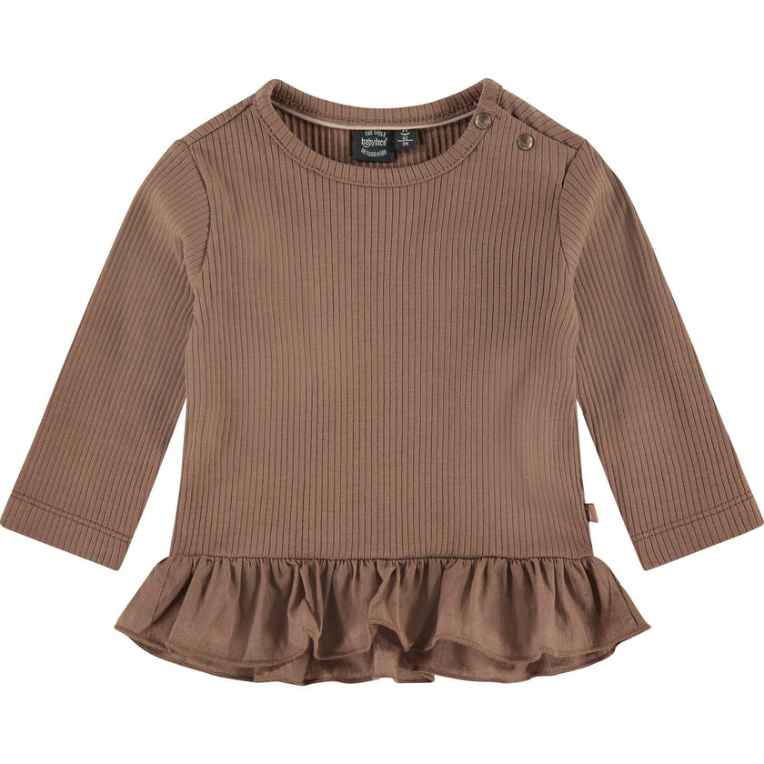 Long Sleeve Ruffled Peplum T-Shirt