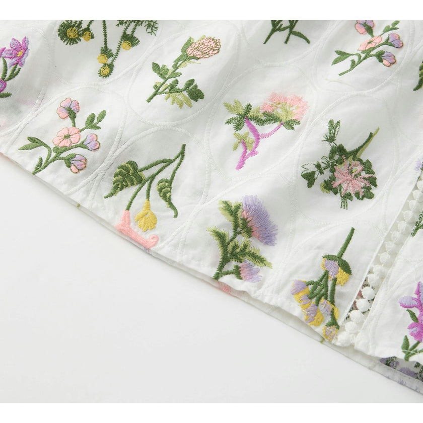 Emely Frill Embroidered Maxi Dress