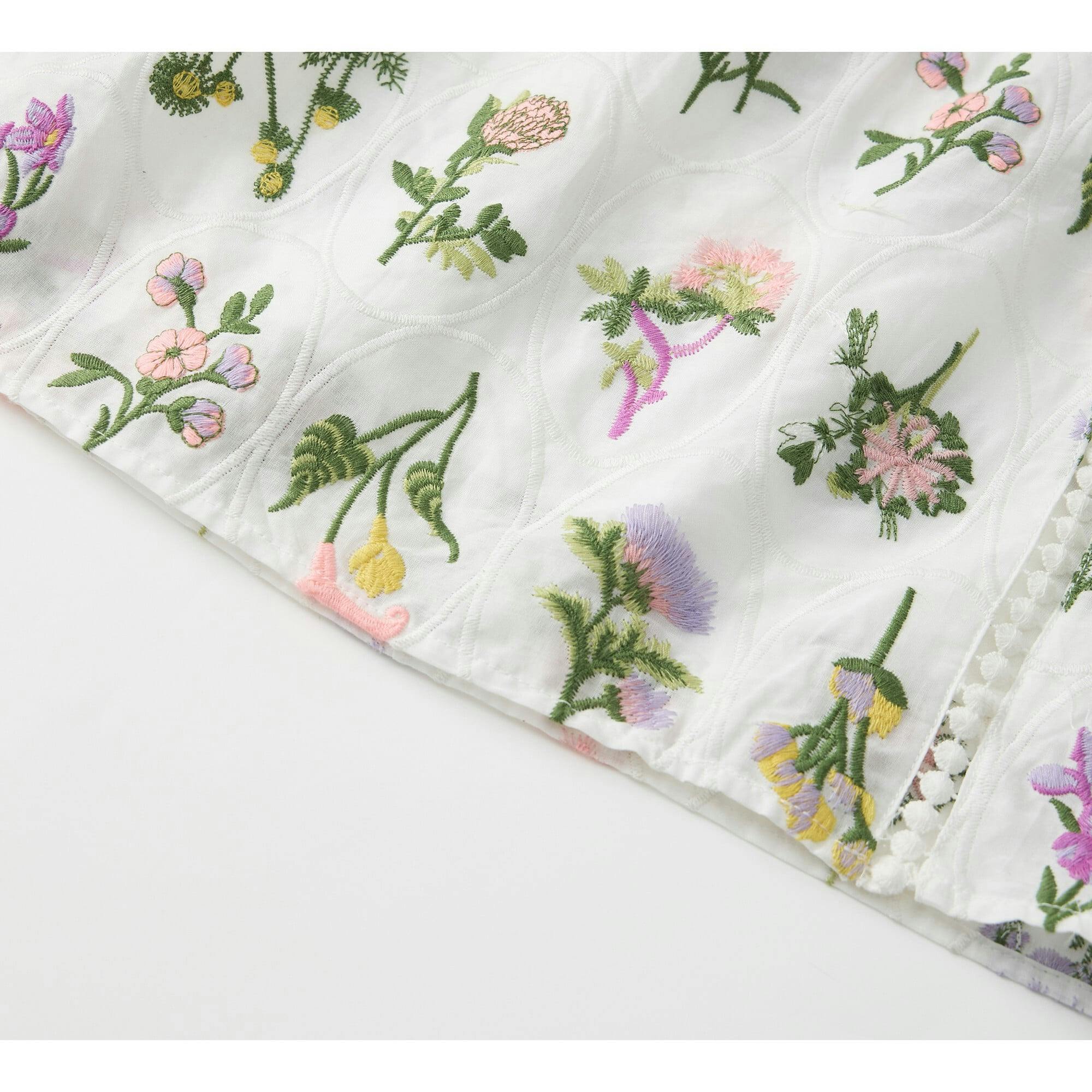 Emely Frill Embroidered Maxi Dress