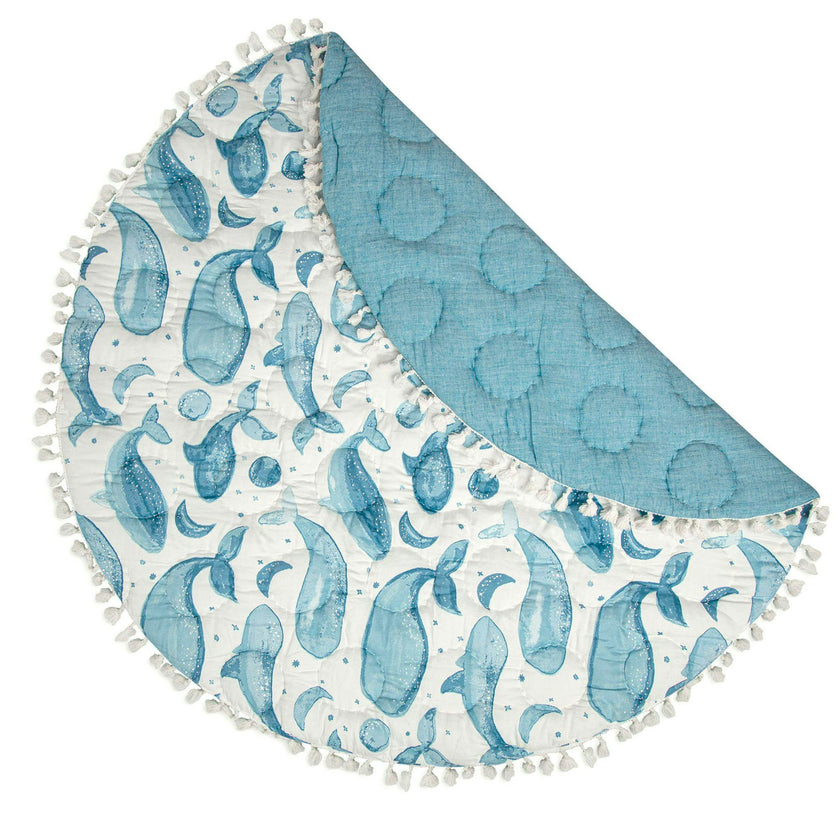 Caspian Whale Cotton Quilted Baby Play Mat