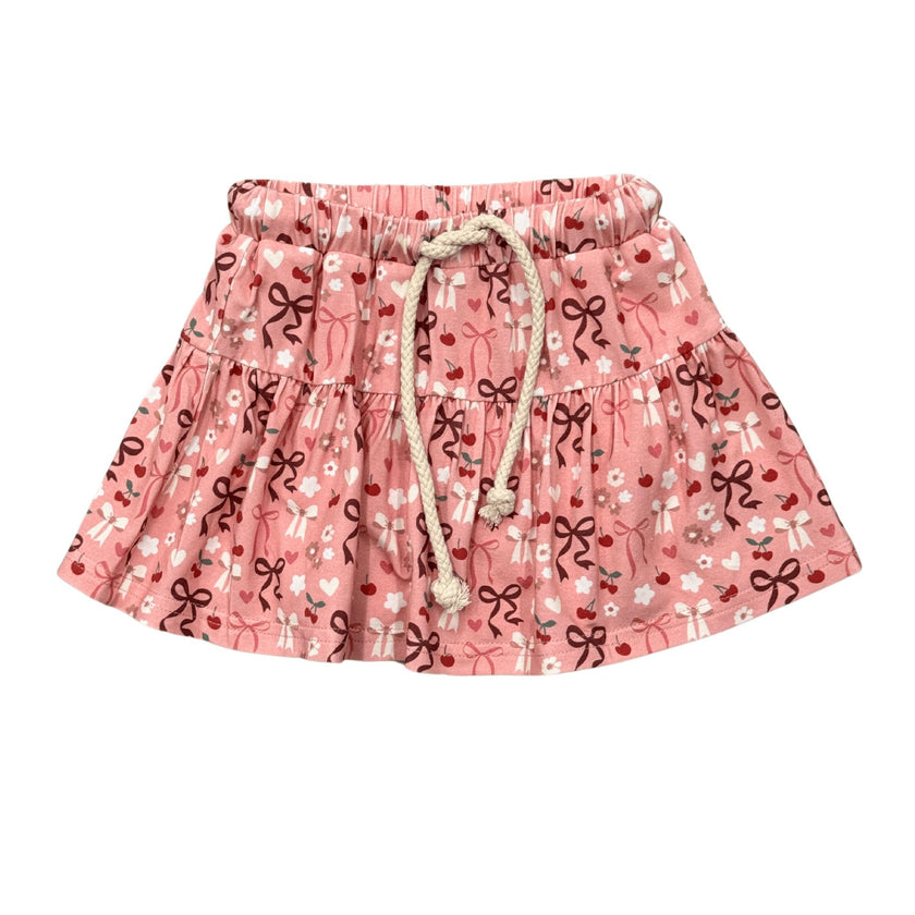 Girls Skort in Cherry Hearts