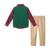 Kids 4-Piece Sweater Vest Set | Holiday Plaid