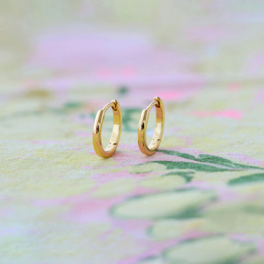 Classic 12mm Hinged Huggie Hoop Earrings