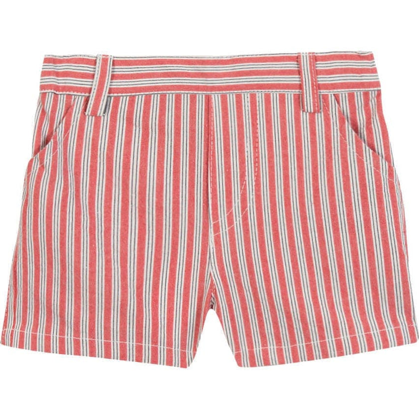 TARTINE ET CHOCOLAT Striped Cotton Baby Shorts - Rouge