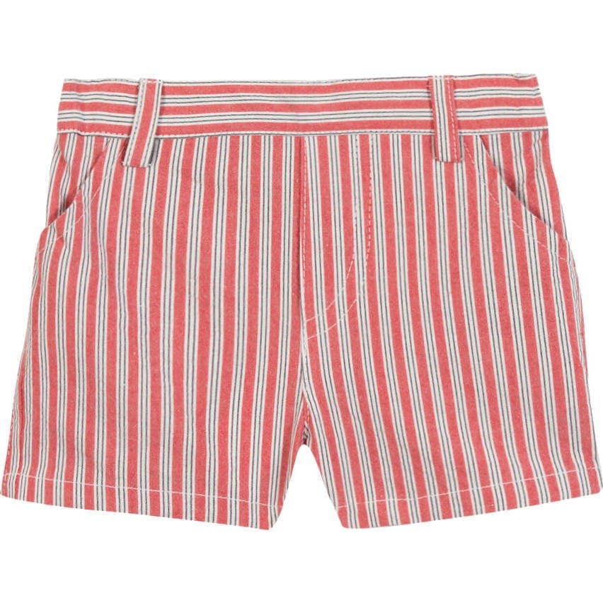 TARTINE ET CHOCOLAT Striped Cotton Baby Shorts - Rouge