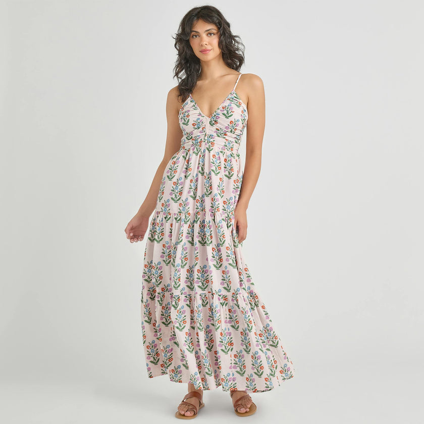 Womens Hope Dress - Pink Dewdrop Block Print