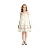 Cascade Trim Tiered Dress