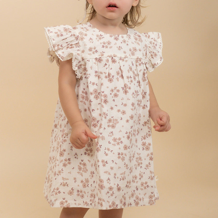 Organic Short Sleeve Flutter Dress